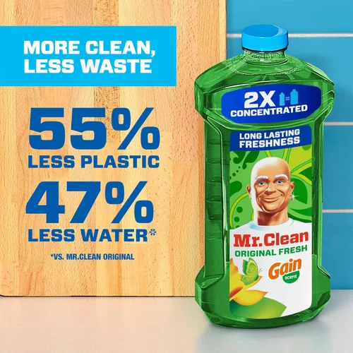 Vista 6 de Mr. Clean Limpiador multiusos, limpiador de pisos para trapear el hogar, el baño y la cocina, líquido de limpieza para trapeador y balde