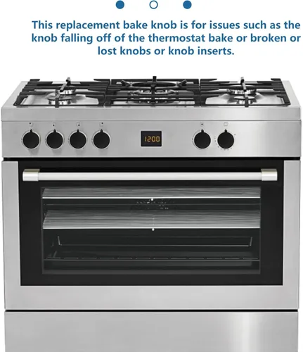 Vista 8 de DOITOOL Pomo de estufa de metal para estufa de gas, 6 piezas de perilla de interruptor de metal, accesorios de acero inoxidable redondo para estufa