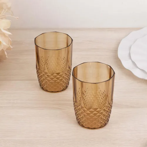 Vista 23 de Efavormart - Juego de 12 copas de champán de plástico color ámbar dorado reutilizables sin tallo para champán, 9 onzas
