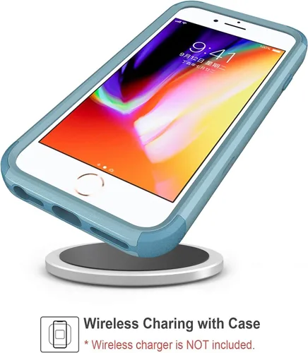 Vista 5 de PinLiSheng Funda para iPhone SE 2022/iPhone SE 2020/iPhone 8/7, [protección contra caídas de grado militar] 3 capas, resistente, resistente, funda