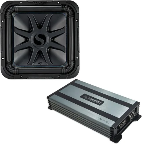 Vista 14 de Kicker 44L7S82 Audio para coche Solo-Baric 8 "Square L7 Subwoofer Dual 2 Ohm Bobinas de voz 900 vatios Peak Sub Incluye Harmony HA-A400.1 Mono