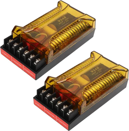 Vista 9 de Altavoz de audio para automóvil, 1 par de crossover de audio para automóvil de 2 vías, línea razonable de sobrecorriente universal para vehículo