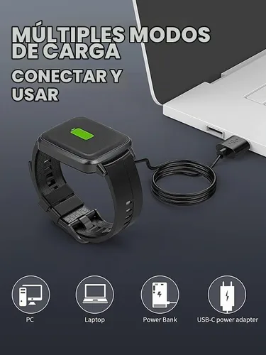 Vista 6 de Cargador universal para reloj inteligente, magnético, accesorios de reloj inteligente de 4 pines de 0.300 in, cable de cargador magnético