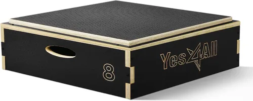 Vista 9 de Yes4All 3 in 1 Wooden Plyo Box, Plyometric Box Platform for Jump Training, Jump Boxes for Home Gym Exercise and Outdoor Workout