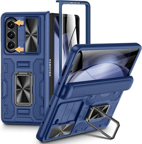 Vista 18 de VEGO Funda para Galaxy Z Fold 4 con Cubierta de Cámara Deslizante y Protección de Bisagra Funda con Protector de Pantalla Soporte Magnético de 360°