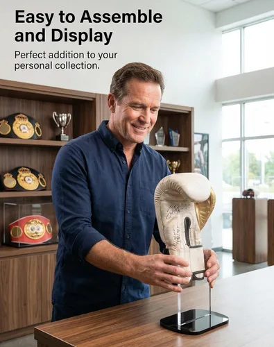 Vista 2 de 1 soporte para guantes de boxeo, vitrina de guantes de boxeo, soporte de exhibición vertical para guantes de boxeo, soporte de exhibición