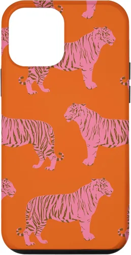 Vista 15 de Pink Orange Tiger Pattern Trendy Boho Aesthetic Big Cats Case for iPhone 17