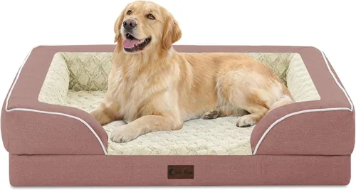 Vista 16 de Camas ortopédicas para perros grandes, cama de espuma viscoelástica impermeable para mascotas grandes con lados 89x56 cm, sofá para perros grandes