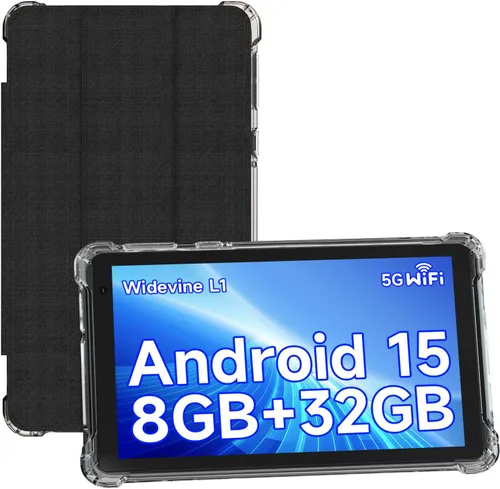 YQSAVIOR Tabletas, Android 15 Tablet 7 pulgadas, 8GB RAM 32GB ROM Tablet PC Quad-Core Procesador de Computadora Tablet para Niños, Pantalla IPS,
