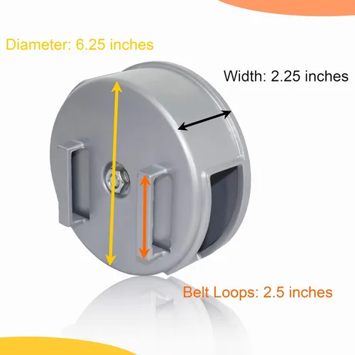 Vista 2 de WOLF - Rueda de aluminio de 6.25 pulgadas, ligera, ambidiestra, trabillas para cinturón y perilla incorporadas