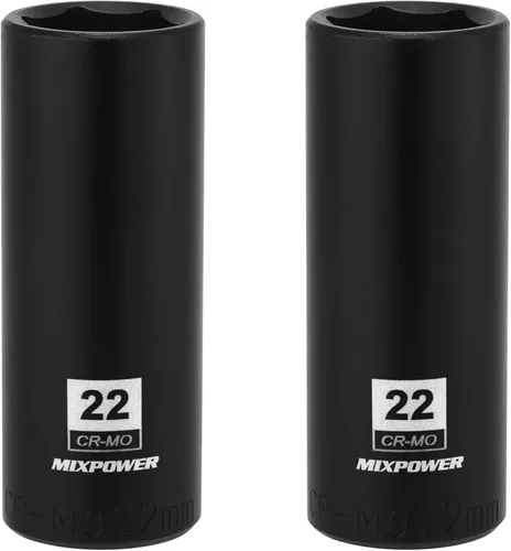 Vista 11 de MIXPOWER Zócalo de impacto poco profundo de 1/2", CR-MO, 1-1/4", 6 puntos, diseño de esquina de radio, tuerca de eje de grado de impacto para fácil