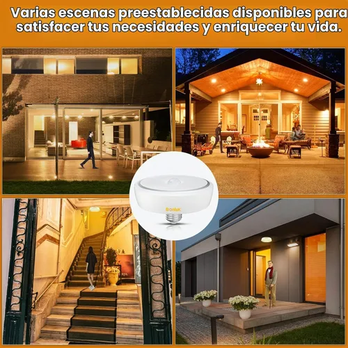 Vista 2 de Bonlux Bombillas LED de techo con sensor de movimiento, base mediana E26, 15 W, PIR UFO, luz nocturna activada por movimiento, equivalente a 150 W