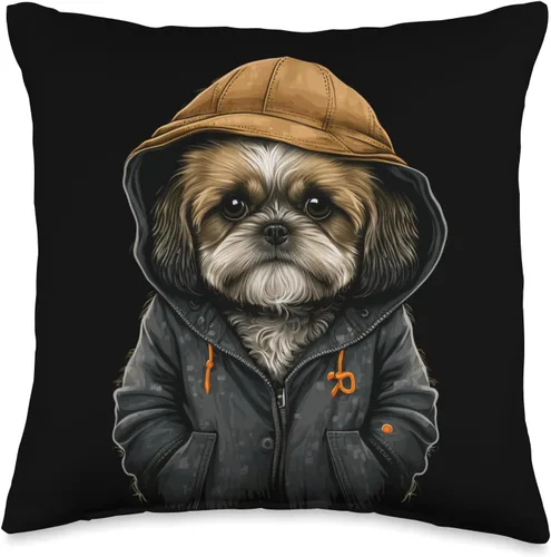 Shih Tzu lover apparel for Shih Tzu owner Cute Dog on Shih Tzu Lover - Almohada de 16 x 16 pulgadas, multicolor