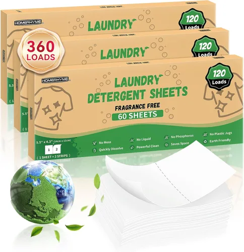 Vista 11 de Sábanas de detergente para ropa – Fresh Linen 120 Cargas de detergente para ropa sucia a granel, detergente de viaje a granel, ecológicas e