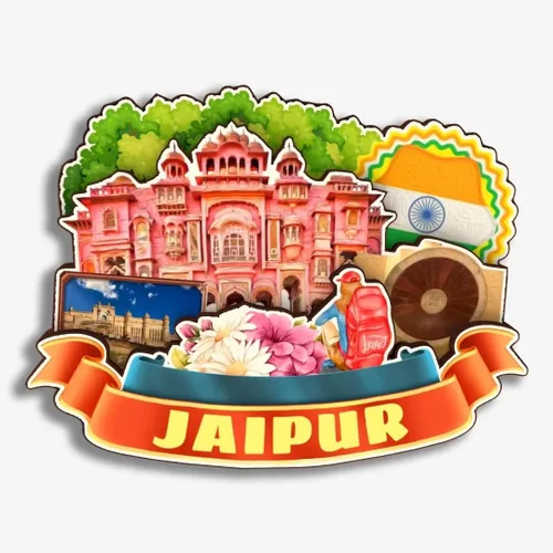 Jaipur India - Imán de nevera de madera 3D de madera hecha a mano para viajes, recuerdos de la ciudad, imán para nevera, decoración del hogar,
