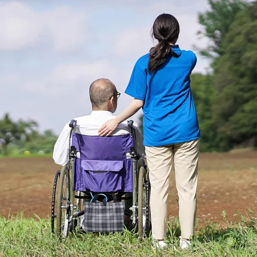 Vista 6 de Threlaco 2 fundas de lona para bolsas de drenaje de orina para sillas de ruedas, silla, cama debajo de la cesta con correas ajustables para bolsas