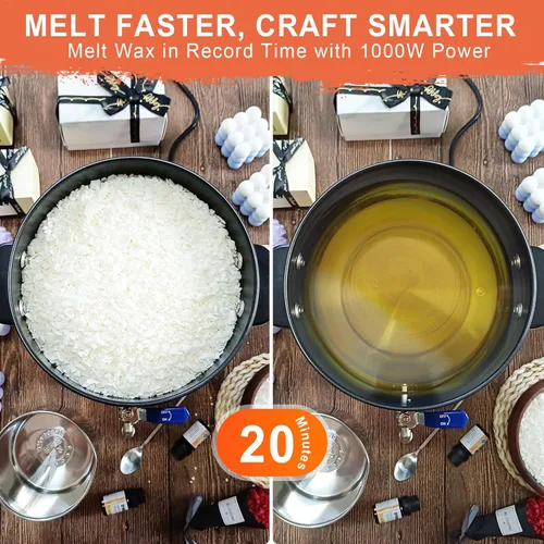 Vista 6 de Leerie Derretidor de cera digital de 12 libras para hacer velas, olla de fusión de cera de vela D6 con control preciso de temperatura y núcleo
