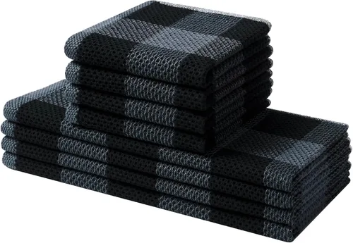 Vista 37 de Mordimy Trapos de cocina a cuadros 100% algodón, 12 x 12 pulgadas, súper suaves y absorbentes, de secado rápido, trapos de cocina para cocina, Beige