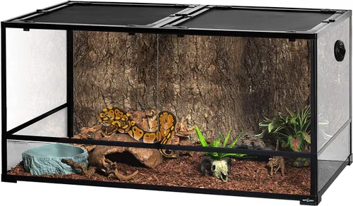 REPTIZOO - Terrario grande de reptiles de 120 galones, tanque de reptiles de vidrio templado alto y ancho, 48 x 24 x 24 pulgadas, con ventilación
