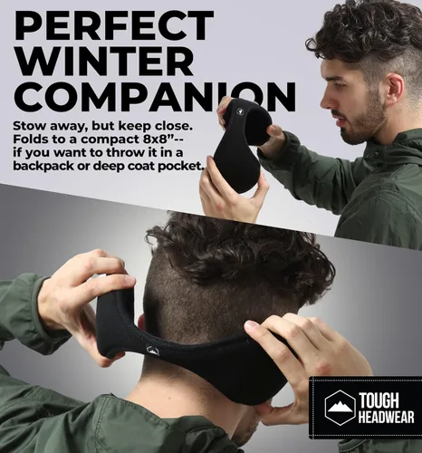 Vista 6 de Orejerascalentadores de oreja de tela polar, de estilo por detrás de la cabeza, orejeras de invierno para hombres y mujeres