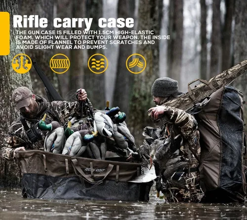 Vista 9 de Funda para Rifle Estuches para Escopeta Suave - Bolsa de Transporte para Armas Acolchada Resistente al Agua para Rifles con Mira con 3 Bolsillos