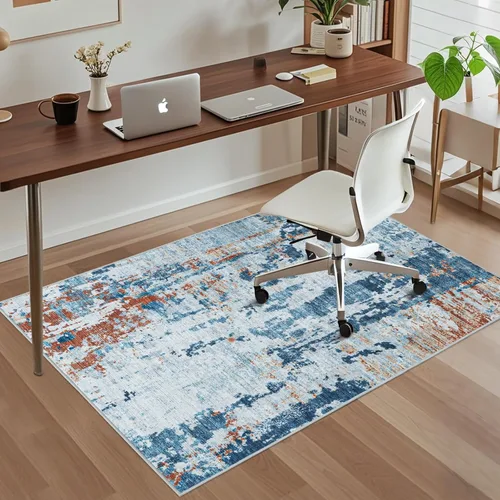 Vista 15 de Tapete para silla de oficina para suelo de madera dura, 48"x36" tapete protector de escritorio de computadora de fácil deslizamiento para silla