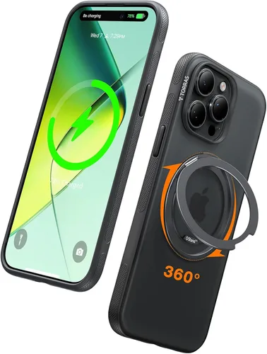 Vista 18 de TORRAS Soporte Magnético 360 para Funda de iPhone 16 Pro, Ostand 3.0 [Compatible con MagSafe] [4X Grado Militar Resistente a Golpes] Cubierta