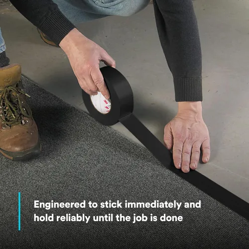 Vista 6 de 3M Cinta adhesiva extra resistente 6969 negra, 1.890 in x 179.8 ft 10,7 mil, 1 rollo