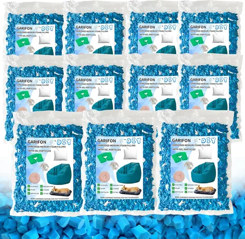 Vista 8 de Relleno para saco de boxeo de 5 libras, relleno de frijoles para almohada y puf, relleno de espuma viscoelástica triturada, relleno para saco