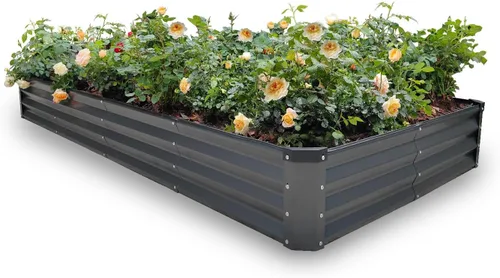 Vista 77 de GARDMAX 2x2x1FT Galvanized Round Raised Garden Bed Kit, Metal Planter Boxes Outdoor with Easy Assembly, Large Garden Bed for Vegetables, Fruits