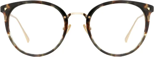 Vista 13 de TIJN Round Blue Light Glasses for Woman Men, Retro Acetate Cat Eye Rim Frame Glasses for Gaming Computer Screen, Maaike