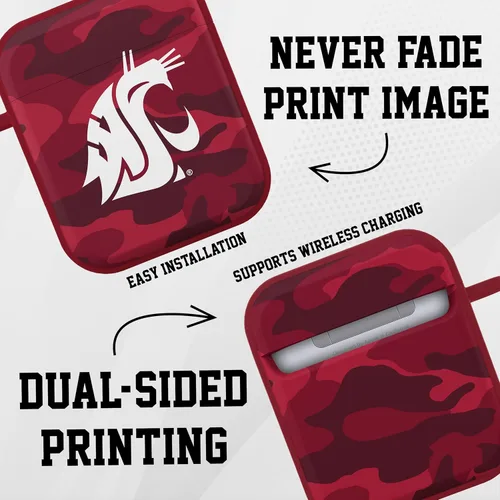 Vista 3 de AFFINITY BANDS Washington State Cougars Camo HDX - Funda compatible con Apple AirPods Generaciones 1 y 2
