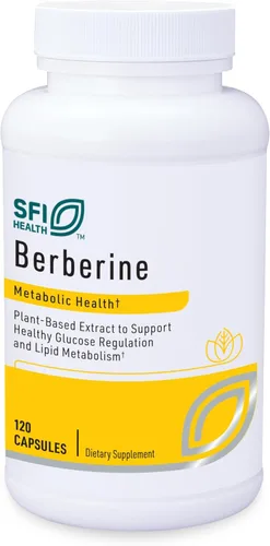 Klaire Labs SFI Health Berberine HCI 500mg - Suplemento de berberina - Sin gluten, hipoalergénico (120 cápsulas)