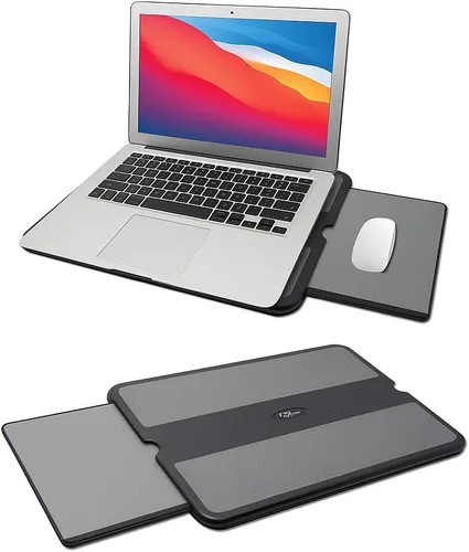 Portable Laptop Lap Pad, Laptop Desk with Retractable Mouse Tray, Sturdy Stable Work Surface for Bed Sofa Couch or Travel