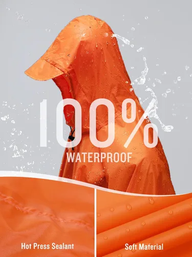 Vista 3 de SaphiRose Poncho de lluvia con capucha impermeable para hombres, mujeres y adultos