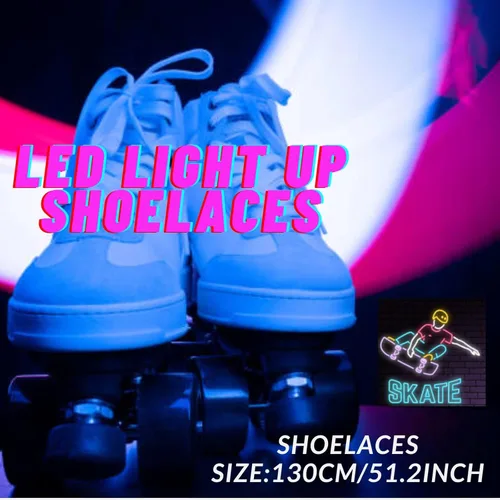 Vista 4 de Flammi - Cordones LED de nailon que brillan en la oscuridad para fiestas y patinaje