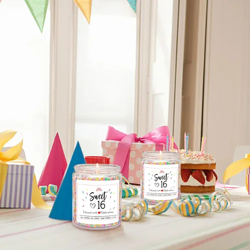Vista 6 de Homsolver Regalos de cumpleaños 16 para niñas, aroma de crema de vainilla, mejores ideas de regalos de cumpleaños para hija, amigas, hermana, velas