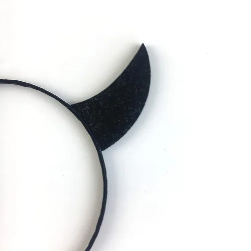 Vista 3 de Diadema de cuernos de diablo de diamantes cuernos de diablo brillantes diadema de cuernos de diablo cosplay orejas de diablos brillantes accesorios