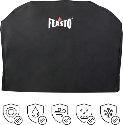 Vista 7 de Feasto Funda para parrilla de barbacoa, 55 pulgadas, resistente al agua, con correa de velcro ajustable, anti-UV, resistente a la decoloración, se