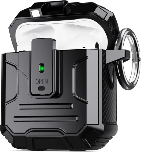 Vista 8 de DASFOND Armor - Funda rígida para auriculares Airpods Pro, grado militar, protección completa, a prueba de golpes, soporte de carga inalámbrica