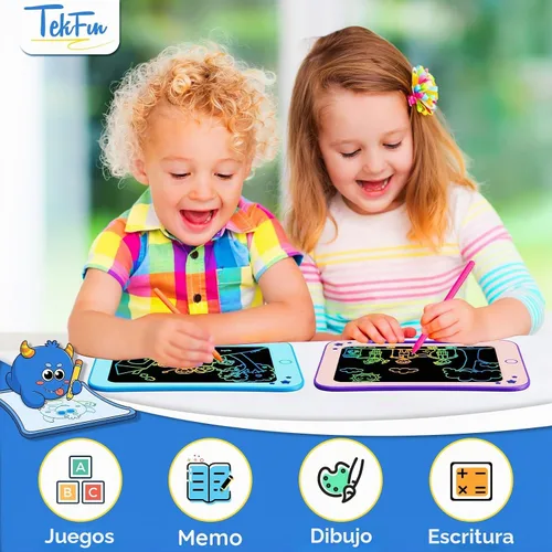 Vista 3 de TEKFUN - Tableta de escritura LCD para niños, juguetes para niñas pequeñas, tabla de dibujo de garabatos, regalos de Pascua para niños, regalo
