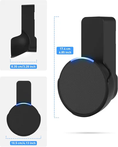 Vista 4 de Maxonar Soporte de pared Pop para altavoz, no necesita tornillos ni taladro, almacenamiento oculto compatible con Google Nest, Pop, color negro