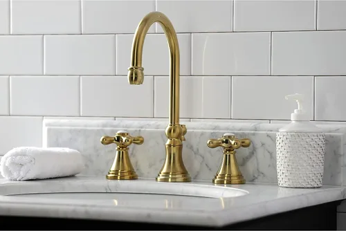 Vista 5 de Kingston Brass KS2987AX Grifo de baño extendido de 8 pulgadas, latón cepillado