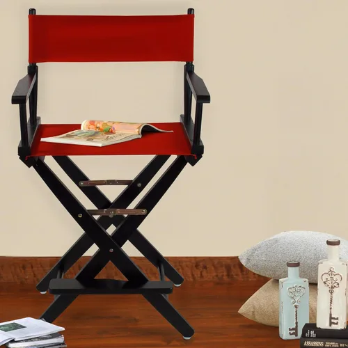 Vista 78 de American Trails Silla de director extra ancha de 18.0 in, marco negro con lona negra premium