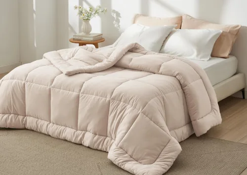 Vista 57 de Bedsure - Relleno de edredón acolchado tamaño Queen Plus, para todas las estaciones, ropa de cama alternativa de plumón GentleSoft, con 8 pestañas