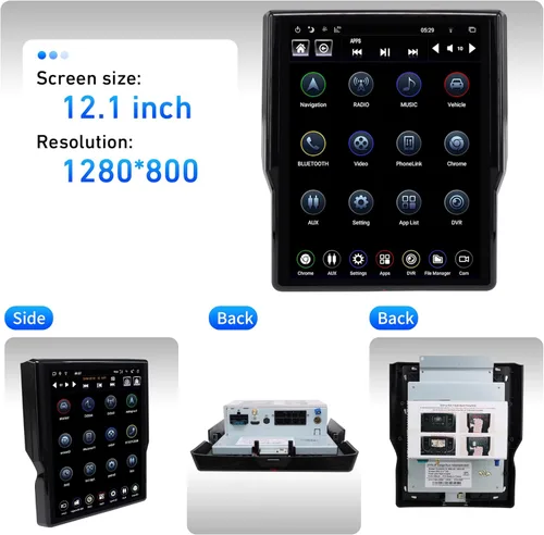 Vista 6 de LINKSWELL - Reemplazo de radio Android estilo T de 12.1 ″ pantalla táctil para Dodge RAM con nuevo cuerpo 2019-2022 1500/2500/3500