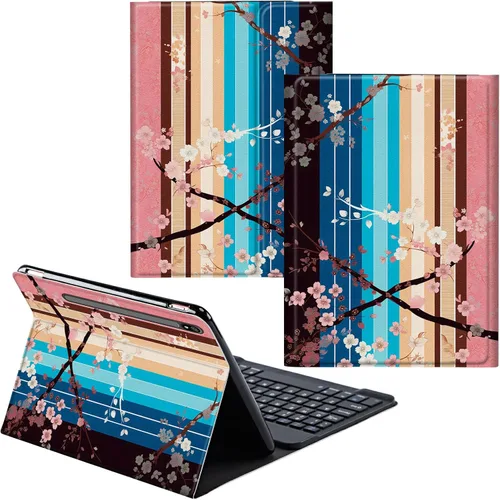 Vista 30 de Funda para Samsung Galaxy Tab S6 Lite 2022/2020 Teclado Inalámbrico Desmontable y Cubierta De Soporte De Cuero PU Funda Protectora Para Samsung