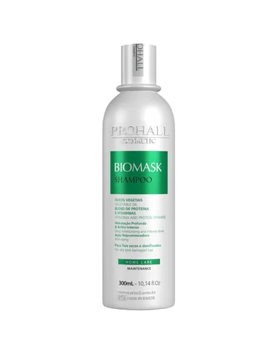 Prohall Cosmetic Biomask Champú para el cabello, tratamiento de limpieza profunda para cabello seco y dañado (10.1 onzas líquidas)