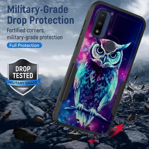 Vista 5 de Funda para Moto G Pure / Moto G Power 2022, híbrida de doble capa, resistente, resistente, a prueba de golpes, policarbonato duro + funda protectora