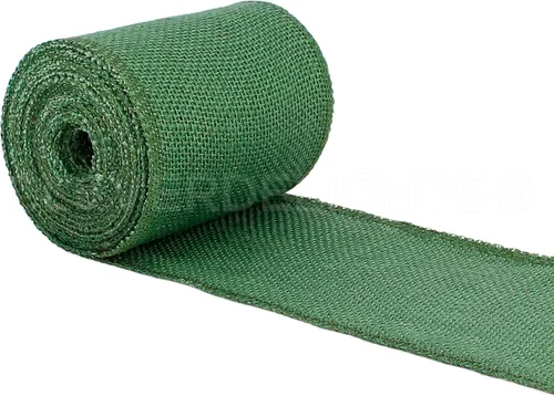 CleverDelights Cinta de arpillera verde de 4 pulgadas, borde acabado, 10 yardas, tela de arpillera de yute
